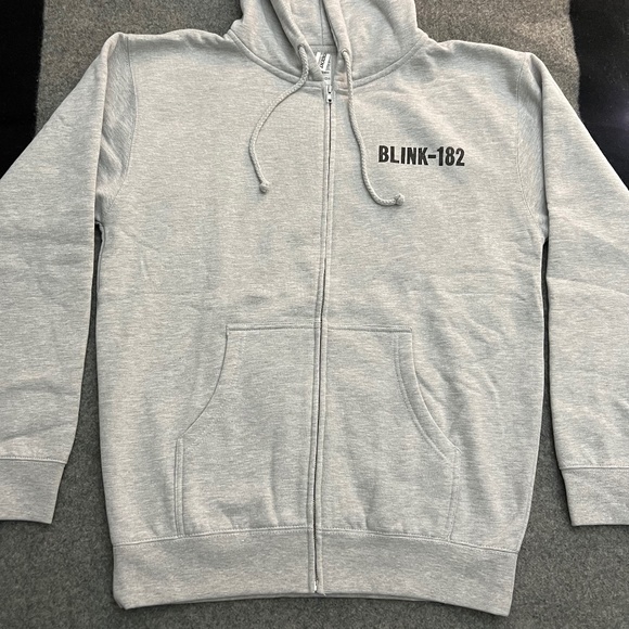 BLINK-182 2022 "Thirty Years" Bunny Grey Zip-Up 30th Anniversary Hoodie MEDIUM